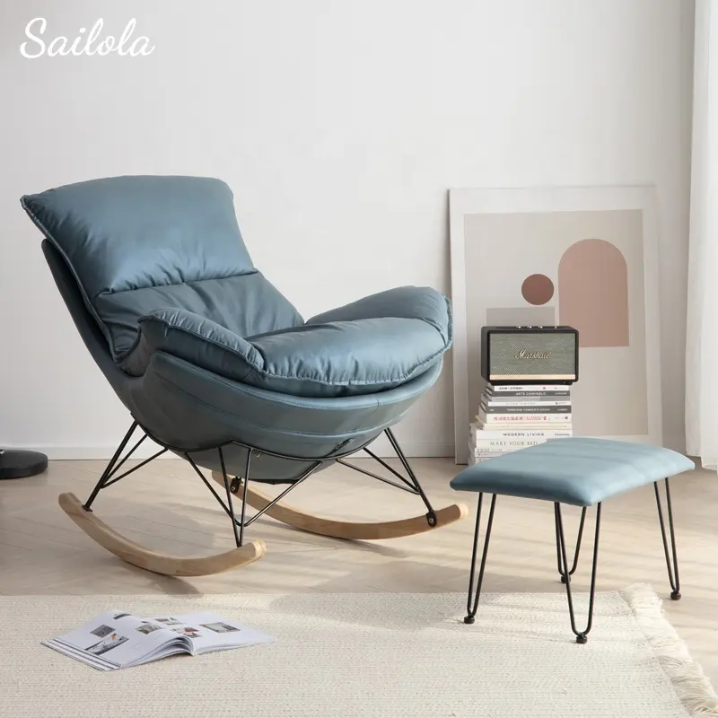 Nieuwe Stijl Stoel Stof Indoor Aangepaste Comfort Stoel Lounge Chaise Moderne Schommelstoel