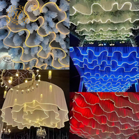 Rideau en voile de soie LED pour décoration de plafond, style moderne et luxueux pour mariage, fête, camping et ambiance de restaurant par Mank Wedding