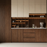 Armoire en verre de style mid-century avec design démontable, grande capacité de rangement, montage facile, meubles de chambre écologiques