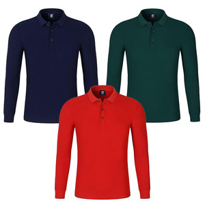Alta calidad 100% algodón hombres Camiseta de manga larga al por mayor personalizado Casual para Polos diseño de color sólido de gran tamaño - Product Image 2