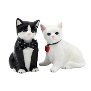 Céramique Porcelaine fine Be my Valentine <span class=keywords><strong>Chat</strong></span> blanc et noir Salière et poivrière - Product Image 5