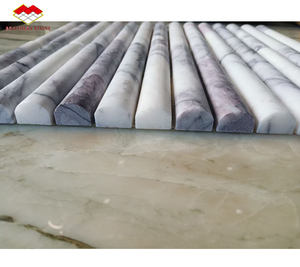 Lucidante mosaico levigato curva scanalata moderna decorazione bagno a coste mosaici in marmo scanalato 3D arco lungo striscia mosaico - Product Image 3