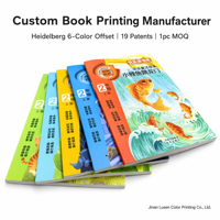 Impresión de Libros Educativos Infantiles de Tapa Blanda Personalizados Profesionales, Impresión de Libros de Tapa Blanda con Laminación Brillante a Todo Color