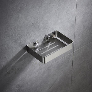 ชั้นวางสบู่สแตนเลส 304 แบบไม่ต้องเจาะผนัง รูปทรงสี่เหลี่ยมผืนผ้า เงางาม ทันสมัย เหมาะสำหรับโรงแรม ป้องกันสนิมและทนทาน พร้อมที่วางสบู่แบบตาข่ายเหล็ก - Product Image 1