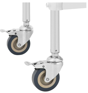 Chariot médical à 2 niveaux en acier inoxydable avec garde-corps |   Chariot de traitement mobile pour clinique hospitalière - Product Image 3