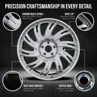 Jantes monobloc monoblocées en alliage d'aluminium forgé 16-24 pouces chromées multi-rayons à déport profond avec lèvre rivetée, luxe, pour rétrofit, 25 mm, neuves
