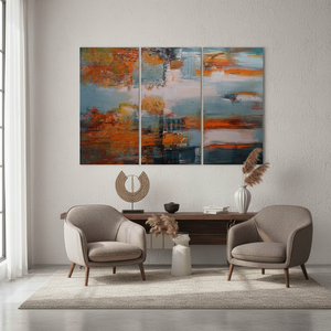 Autumn Landscape Printed <b>Canvas</b>: Modern Abstract <b>Wall</b> Art,SET OF 3 <b>CANVAS</b> - Product Image 3