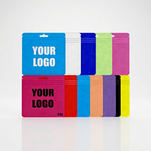 Emballage alimentaire en plastique personnalisé imprimé, sachet refermable en aluminium laminé résistant aux odeurs pour bonbons et biscuits, 3,5 g, noir, en mylar - Product Image 3