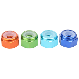 Écrous hexagonaux en aluminium 6061 <span class=keywords><strong>M2</strong></span> M3 M4 M5 M6 M8 avec insert en nylon, écrous autobloquants antidérapants, anodisés, colorés, attaches - Product Image 3