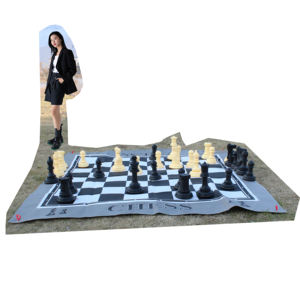 العملاق في الهواء الطلق للماء لعبة الشطرنج 6 ft مقاوم للرطوبة وسادة الشطرنج مجلس 10 بوصة الملك ل ملعب الحديقة Beache بارك يارد - Product Image 1