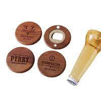 Ouvre-bouteille en bois massif personnalisé Logo gravé au laser transfrontalier ouvre-bière créatif magnétique pour réfrigérateur décor à la maison