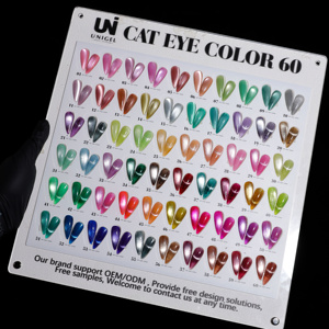 Set de Esmalte de Uñas en Gel Efecto Ojo de Gato de 60 Colores <span class=keywords><strong>Unigel</strong></span> Promote, Venta al Por Mayor para Salones de Uñas con Carta de Colores Gratis y Embalaje en Botella - Product Image 5
