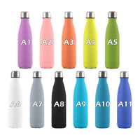 Botol Air 500ml Custom, Cangkir Terisolasi untuk Luar Ruangan, Botol Olahraga Mulut Kecil 17oz, Flask Vakum Bentuk Cola, Mug Termo