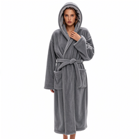 Robes pour femmes Peignoir à capuche en polaire de luxe Peluche Long Spa Robe Femme élégante