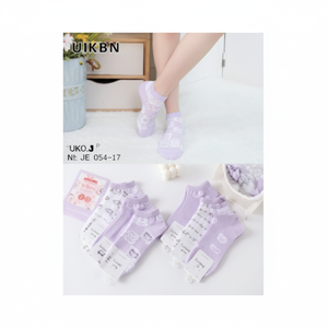 Calzini Casual sportivi in cotone pettinato da donna taglia unica traspirante personaggio dei cartoni animati ricamato usa e getta per l'inverno - Product Image 1