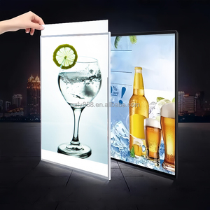 Hình chữ nhật trong nhà LED quảng cáo menu <span class=keywords><strong>lightbox</strong></span> với khung nhôm và kính cường lực đầy đủ màu sắc 1000 Lumens thân thiện với môi - Product Image 1