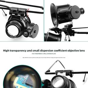 एलईडी लाइट आई सुरक्षा 20x एचडी हेडबैंड मैग्निफायर हेड माउंटेड आवर्धक सिर माउंटेड आवर्धक ग्लास - Product Image 3