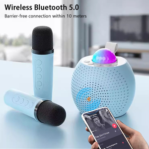 Meilleur cadeau Machine de karaoké performante 2 microphones Jouet musical pour enfants Chant Enfants dansant Haut-parleur avec lumières LED RGB - Product Image 4