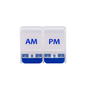 Portable <span class=keywords><strong>PP</strong></span> 2 compartiments AM <span class=keywords><strong>PM</strong></span> boîte à pilules adaptée aux voyages organisateur de pilules hebdomadaire 2 fois par jour boîte à pilules - Product Image 5