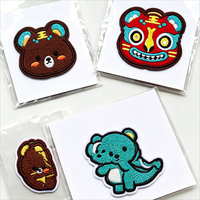 Patch brodé thermocollant dinosaure vert Kawaii écologique en gros, badge appliqué animal mignon pour chapeaux d'enfants