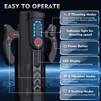 Handlicher Penis-Trainer mit zusätzlicher Stimulation, schneller Erwärmung, Blas-, Saug- und Stoßfunktion, elektronischer männlicher Masturbator
