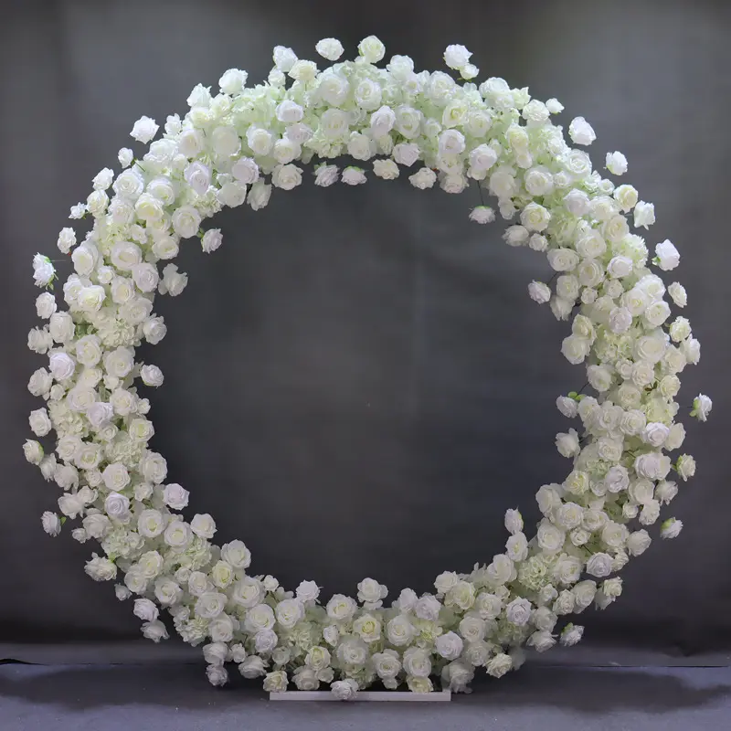 Wedding Decoration 2-Meter Circular Ring Simulated Floral Arch Wedding Stage Decoration Rose Arch Floral Wreath Decoration