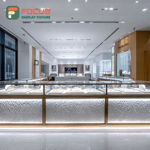 High Visibility Jewelry Retail Showcase System Polished Surface Boutique Space Glass Showcase - Product Image 6