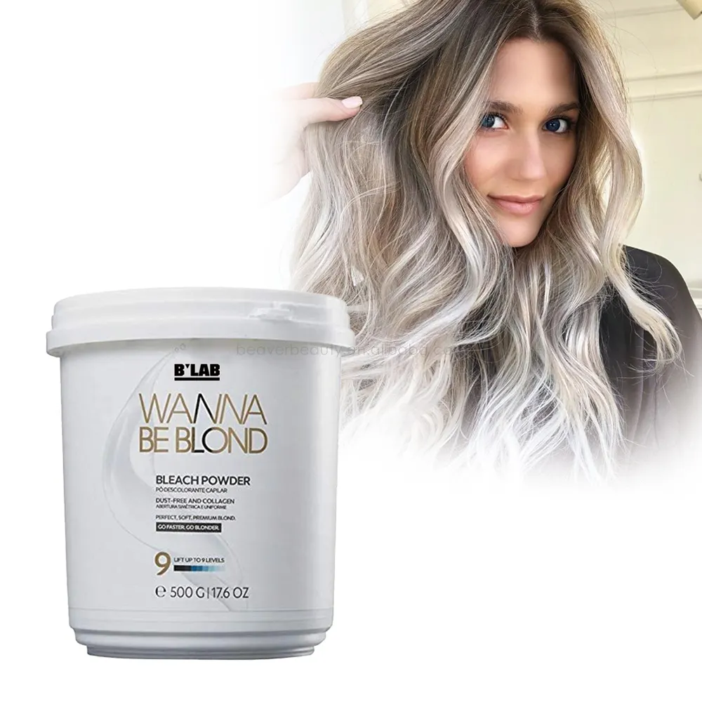 Private Label Low Ammoniak freies Bio-Bleichmittel für Haarfarbe Farbstoff aufheller Blue White ning für Haar bleich pulver