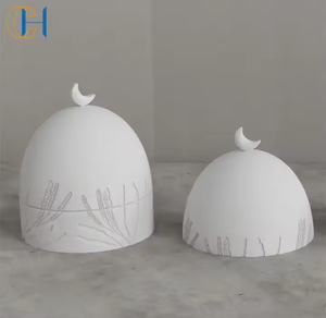 Pot à bougie en ciment C&H pour la mosquée du Ramadan musulman avec couvercles, pot à bougie en béton unique - Product Image 6