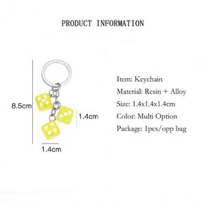2023 New Special Keychains Multi Color Option Dice Keyring Resin Dice Keychain - Product Image 3