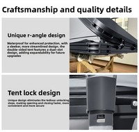 Carpa Familiar Ligera para las Cuatro Estaciones, Techo Rígido, Ventana para Observación de Estrellas, Carga USB, Uso Autónomo, Sin Necesidad de Instalación, para SUV y Jeep