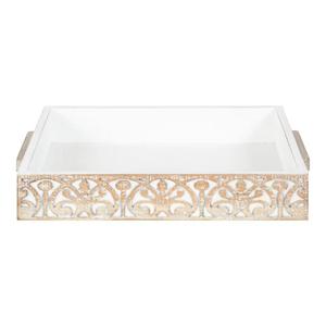Bandeja decorativa rústica Engrahm 17x13 blanca - Product Image 2