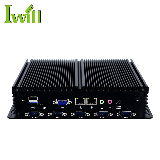 J1900 Fanless Embedded Pc 6 USB 6 COM Win Linux Mini Pc for Industrial Automation