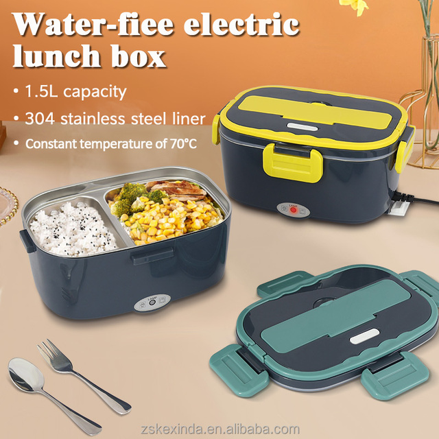 1.5L Self Heating Double Handle Electric Heating Lunch Box,80W Portable Electric Lunchbox 8 Pack-for Car Office Outdoor Use