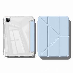 Nouveau Design Silicone TPU + PC Acrylique Panneau <span class=keywords><strong>Coque</strong></span> Multi Support 3 + Y Transformateur Demi-Pâte PU Étui En Cuir pour <span class=keywords><strong>iPad</strong></span> - Product Image 5
