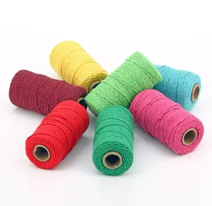 3mm 100meter Hot Sale Twisted Macrame Cord Natural Cotton Rope