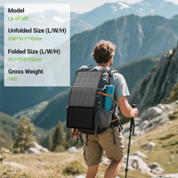 Panneau solaire portable 30 W | Panneaux photovoltaïques portables étanches IP67 de 30 watts pour chargement solaire de téléphone en sac à dos extérieur
