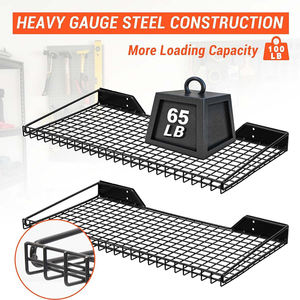 Support <span class=keywords><strong>de</strong></span> rangement en métal pour garage Organisation d'outils <span class=keywords><strong>de</strong></span> <span class=keywords><strong>jardin</strong></span>-Panneau <span class=keywords><strong>de</strong></span> grille métallique mural avec crochets pour le stockage d'équipement extérieur - Product Image 4