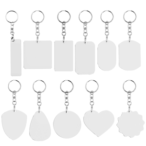 Courage XLB Porte-clés vierges rectangulaires en aluminium blanc double face vintage pour impression par transfert thermique de photos numériques, tendance - Product Image 1