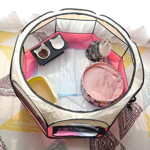 Tragbarer achteckiger zusammen klappbarer Haustier zelt Hunde-und Katzen käfig mit atmungsaktivem Netz für den Innen-/Außen-und Wohnzimmer gebrauch - Product Image 4