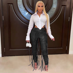 Leggings <span class=keywords><strong>in</strong></span> <span class=keywords><strong>Pelle</strong></span> alla Moda per Donna, <span class=keywords><strong>Pantaloni</strong></span> <span class=keywords><strong>con</strong></span> Frange, <span class=keywords><strong>Pantaloni</strong></span> <span class=keywords><strong>in</strong></span> Ecopelle Rosa Autunnale, Eleganti <span class=keywords><strong>Pantaloni</strong></span> da Donna <span class=keywords><strong>con</strong></span> Cinturini - Product Image 6