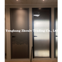 Zhoulv porte de salle de bains portes de douche en verre conception moderne de salle de bains porte intérieure en aluminium