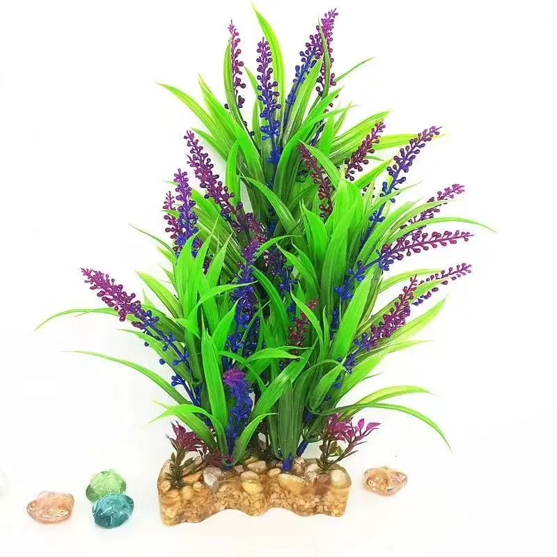 Accessoires d'aquarium, plantes en plastique et en soie