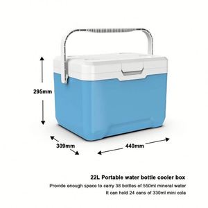 6L/13L/22L Multiple Capacity Options Insulated Cooler Box Portable Picnic Ice Box Cooler <b>Set</b> for Camping & Beach Day - Product Image 3