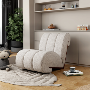 İskandinav oturma odası mobilya Modern eğlence ahşap beyaz buklet salonu kanepe sandalye L şekli terlik krem koyun <span class=keywords><strong>Accent</strong></span> sandalye - Product Image 1