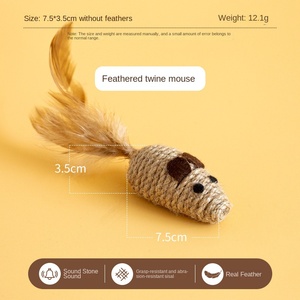 Sisal Feather Cat Scratcher環境に優しい天然ポリゴニアシルバーヴァインペットのチュートイ歯のクリーニング - Product Image 6