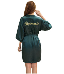 Robes de demoiselle d'honneur <span class=keywords><strong>en</strong></span> feuille d'or 20 couleurs <span class=keywords><strong>Kimono</strong></span> <span class=keywords><strong>court</strong></span> <span class=keywords><strong>en</strong></span> <span class=keywords><strong>soie</strong></span> pour fête de mariage Cadeaux de demoiselle d'honneur d'été légers avec satin (S-2XL) - Product Image 6