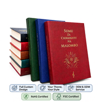 Cuaderno de himnos de tapa dura flexible de cuero PU personalizado para iglesia con logotipo grabado, servicio OEM