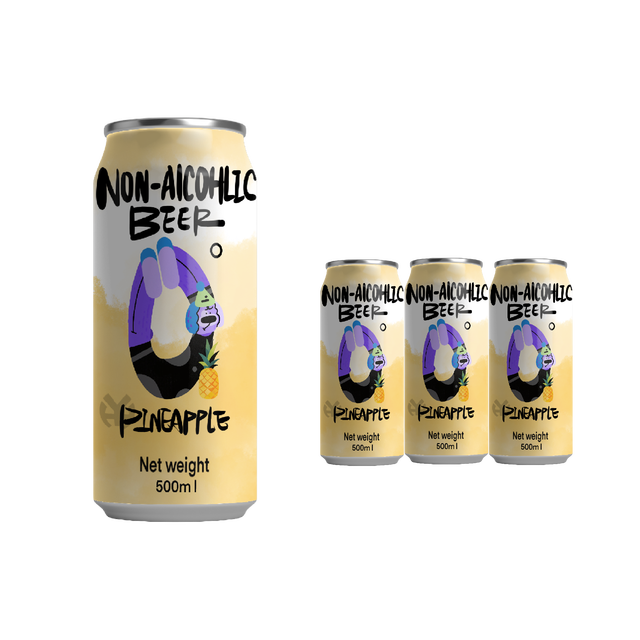 Non Alcoholic Lager Beer Customized Green Tea Flavour 500ml Bottle Box Refreshing Healthy Beverages Wholesale Factory Supplied