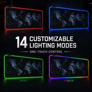 Tapis de <span class=keywords><strong>souris</strong></span> de jeu RGB en caoutchouc souple personnalisé XL, grand tapis de <span class=keywords><strong>souris</strong></span> lumineux LED, antidérapant, imperméable, tapis de bureau étendu pour les joueurs - Product Image 2